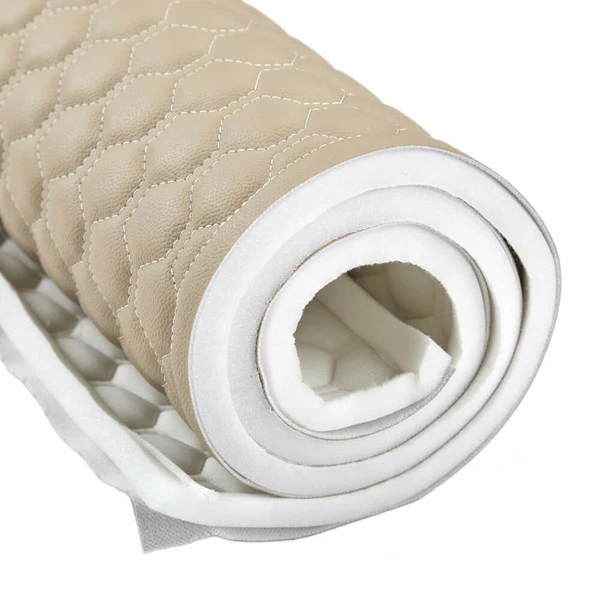 EverSoft™ Tan Hexagon Stitched Foam Backed Vinyl 3 EverSoft™ Tan Hexagon Stitched Foam Backed Vinyl