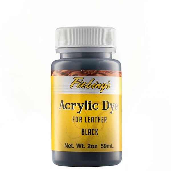 Fiebing's Acrylic Dye For Leather Black 2 Oz. 3 Fiebing's Acrylic Dye For Leather Black 2 Oz.