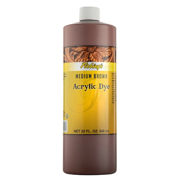 Fiebing's Acrylic Dye For Leather Medium Brown 32 Oz. 3 Fiebing's Acrylic Dye For Leather Medium Brown 32 Oz.