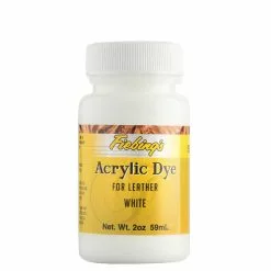 Fiebing's Acrylic Dye For Leather White 2 Oz.