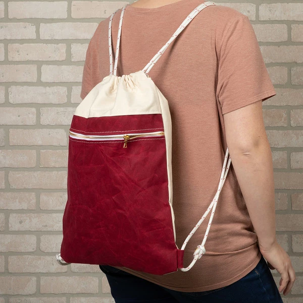 DuraWax™ Light Waxed Canvas Cotton Duck 12 Oz. Red 57" Fabric 6 DuraWax™ Light Waxed Canvas Cotton Duck 12 Oz. Red 57" Fabric - Image 4