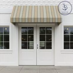 Sunbrella® Awning Stripe 4777-0000 Grey/Beige Chip Fancy 46" Fabric -Cheap Fabric Store Sunbrella 4777 0000 Grey Beige Chip Fancy Stripe 46 Signature Series Awning Stripe 72