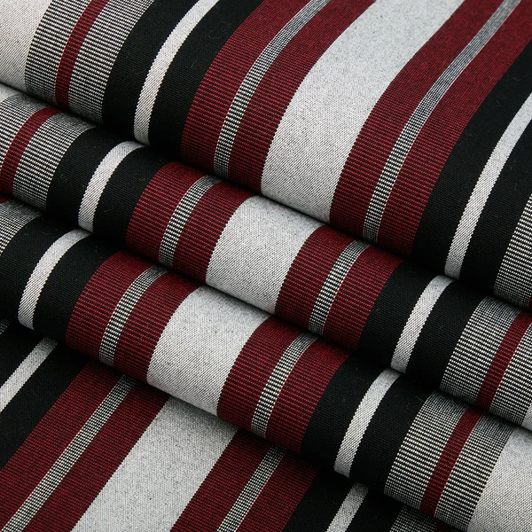 Sunbrella® Awning Stripe 4798-0000 Burgundy Black White 46" Fabric 4 Sunbrella® Awning Stripe 4798-0000 Burgundy Black White 46" Fabric - Image 2
