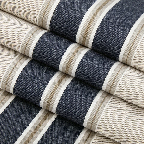 Sunbrella® Awning Stripe 4916-0000 Navy/Taupe Fancy 46" Fabric 4 Sunbrella® Awning Stripe 4916-0000 Navy/Taupe Fancy 46" Fabric - Image 2
