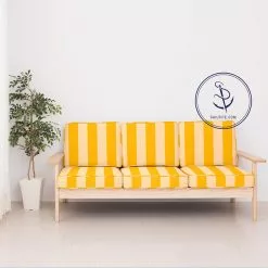 Sunbrella® Awning Stripe 5702-0000 Beaufort Yellow/White 6 Bar 46" Fabric -Cheap Fabric Store Sunbrella 5702 0000 Sunflower Yellow White 6 Bar 46 87