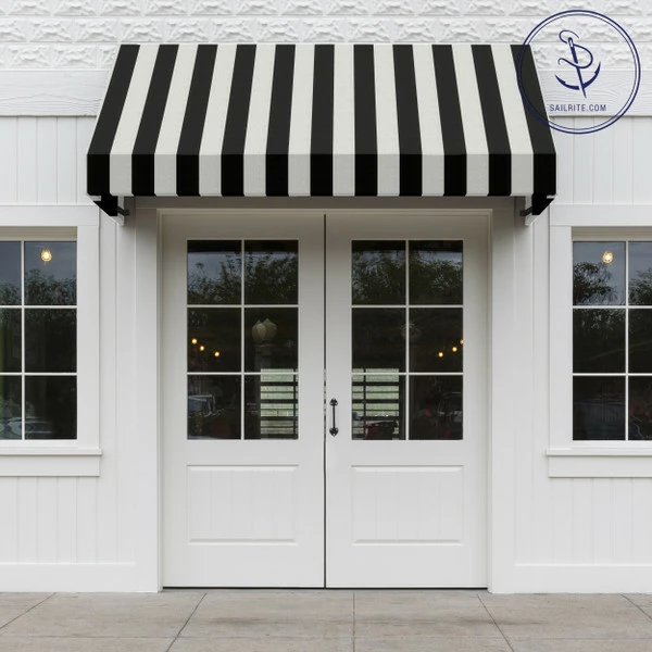 Sunbrella® Awning Stripe 5704-0000 Beaufort Black/White 6 Bar 46" Fabric 7 Sunbrella® Awning Stripe 5704-0000 Beaufort Black/White 6 Bar 46" Fabric - Image 5